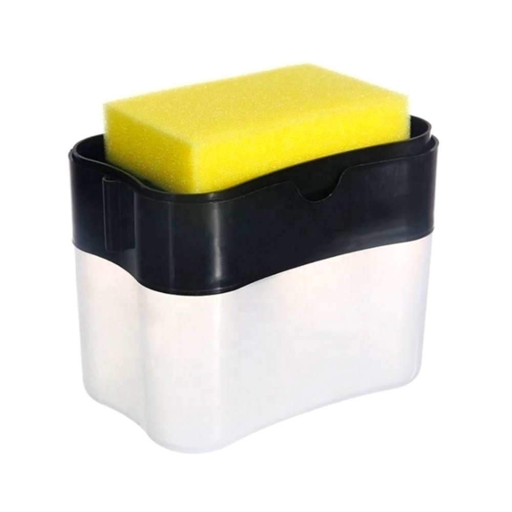 Press Sponge Dishwashing Soap Dispenser for Kitchen Black